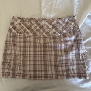 Brown Plaid Skirt
